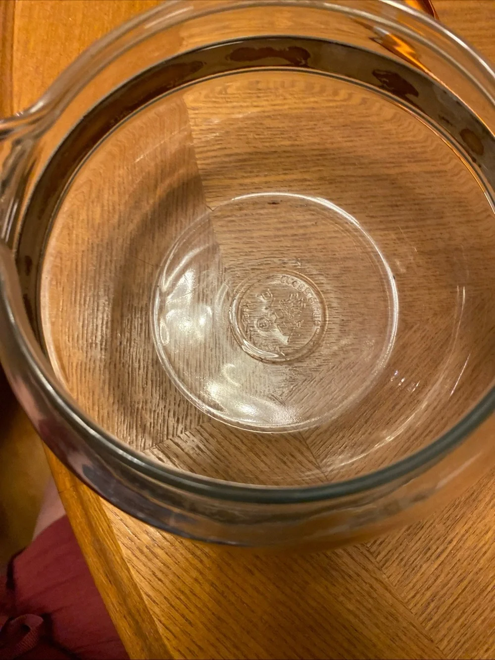 Clear Glass Teapot with Silver Band - Classic Home Kitchen. Vintage.